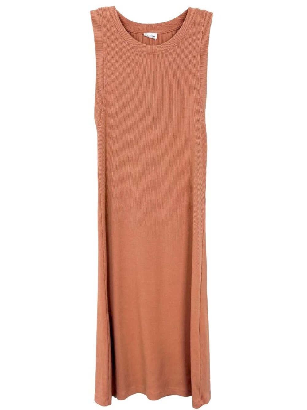 Aritzia Wilfred Free Ribbed Mini Dress Coral Peach Modal Sleeveless Size XS